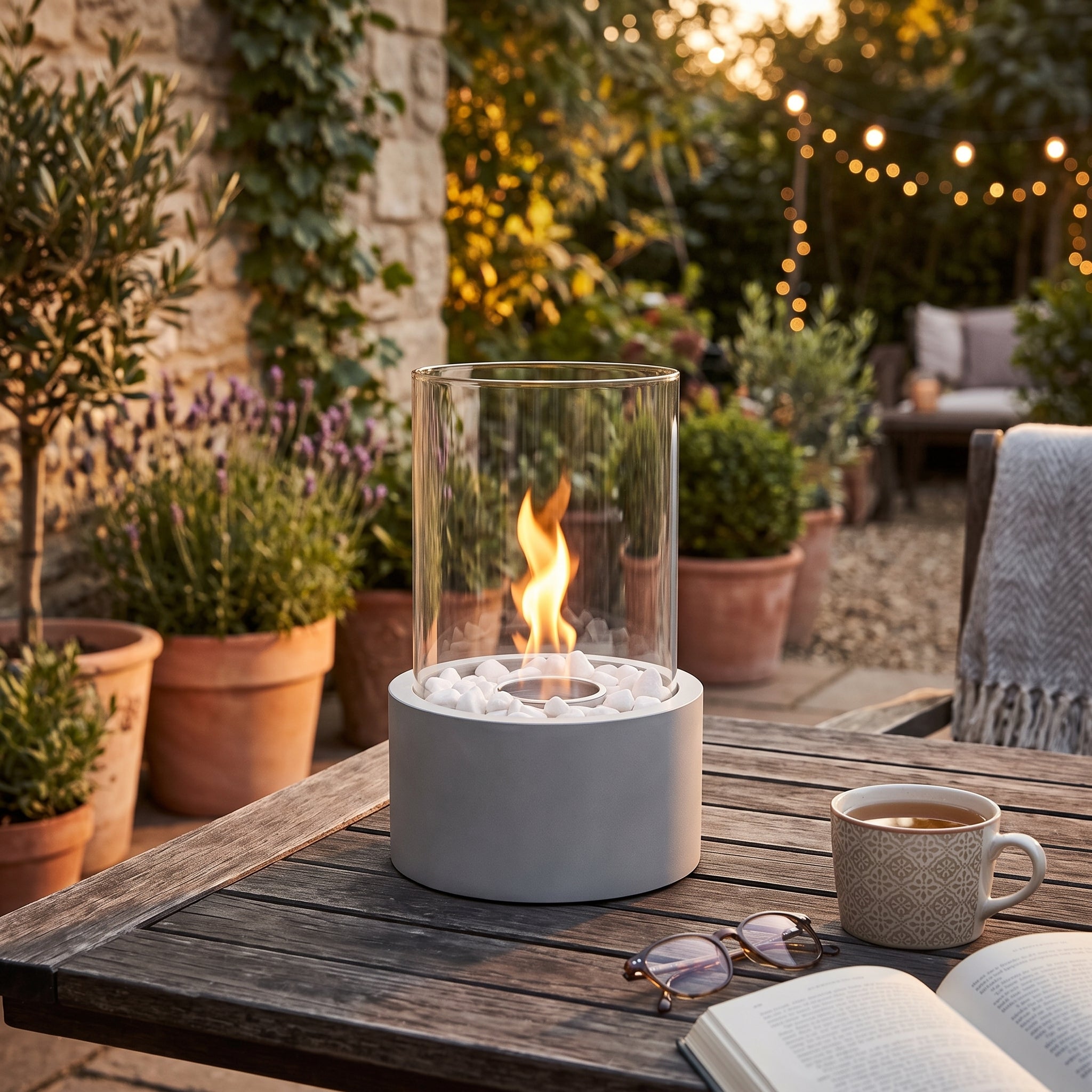 Table Fireplace - Round -Cool Grey - 18x18x26,5cm