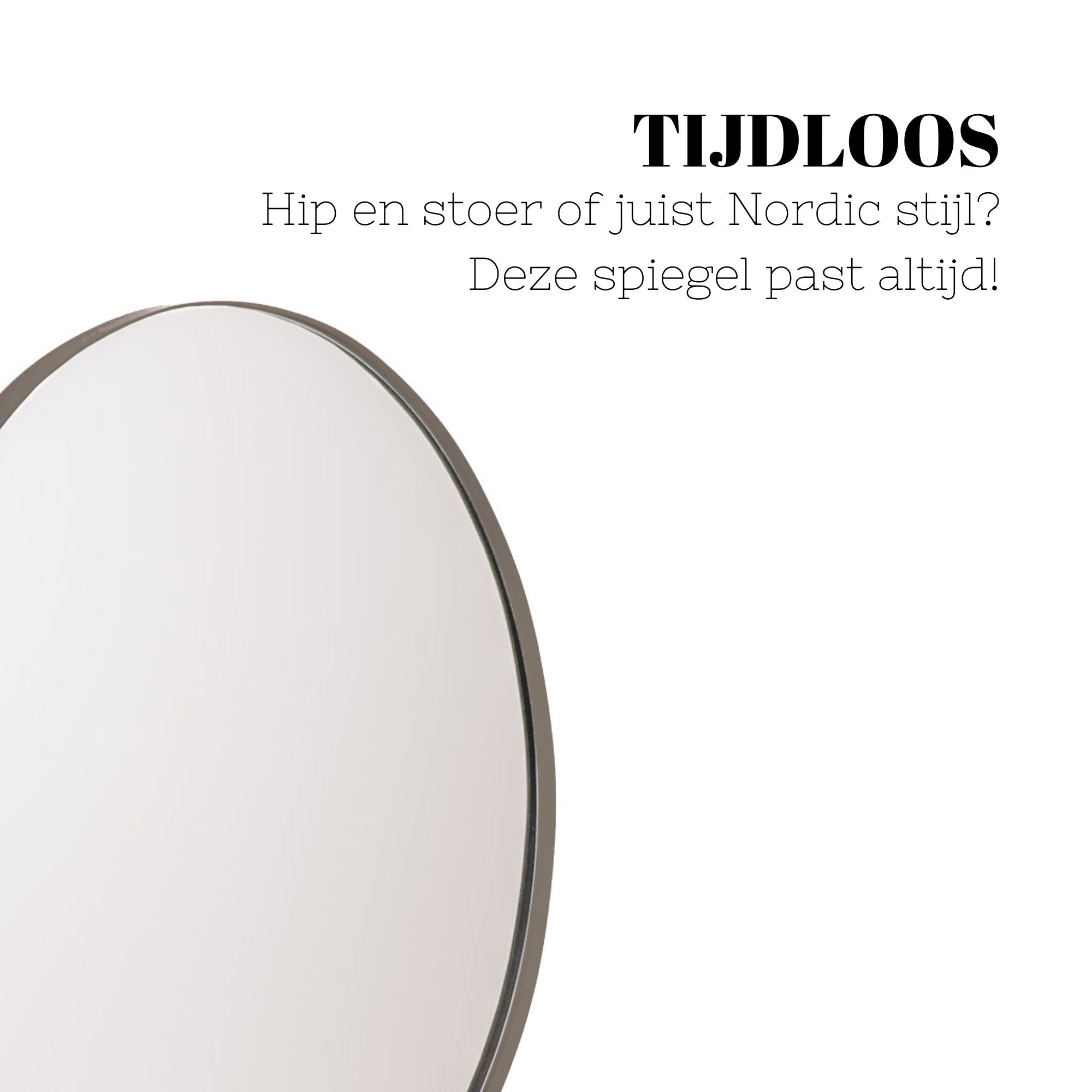 Mirror- Round Wall Mirror Ø80 cm – Taupe Metal Frame