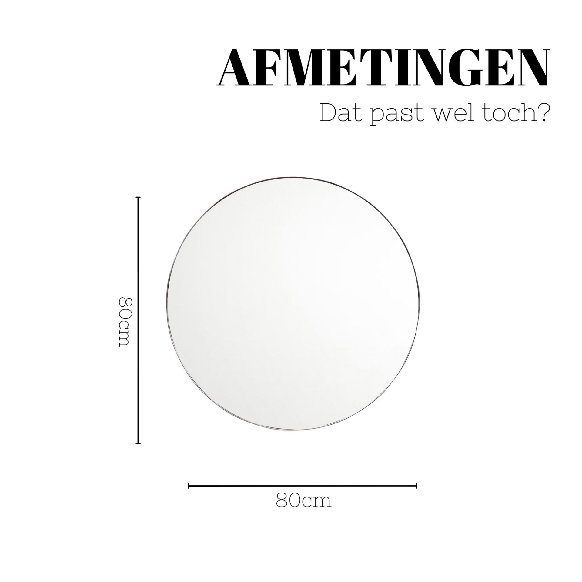 Mirror- Round Wall Mirror Ø80 cm – Taupe Metal Frame