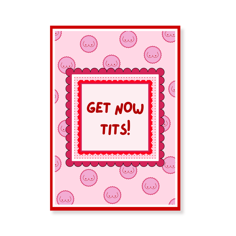 Postcard - Get Now Tits - Paper - Set of 5 - A6