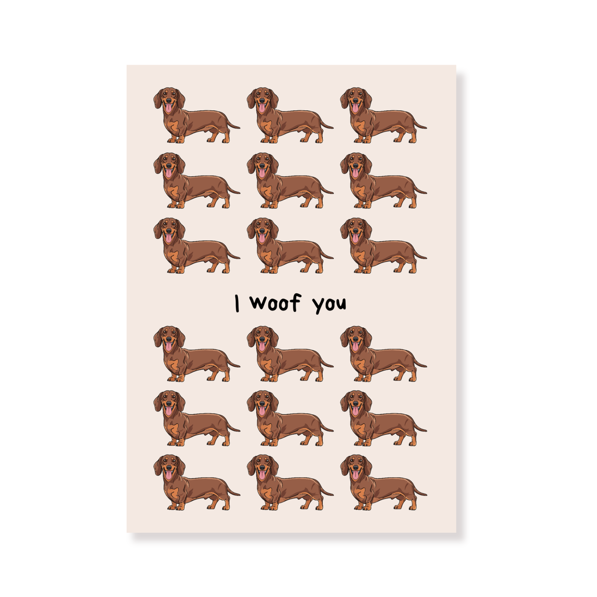 Postcard - I woof you - Paper - Set of 5 - A6