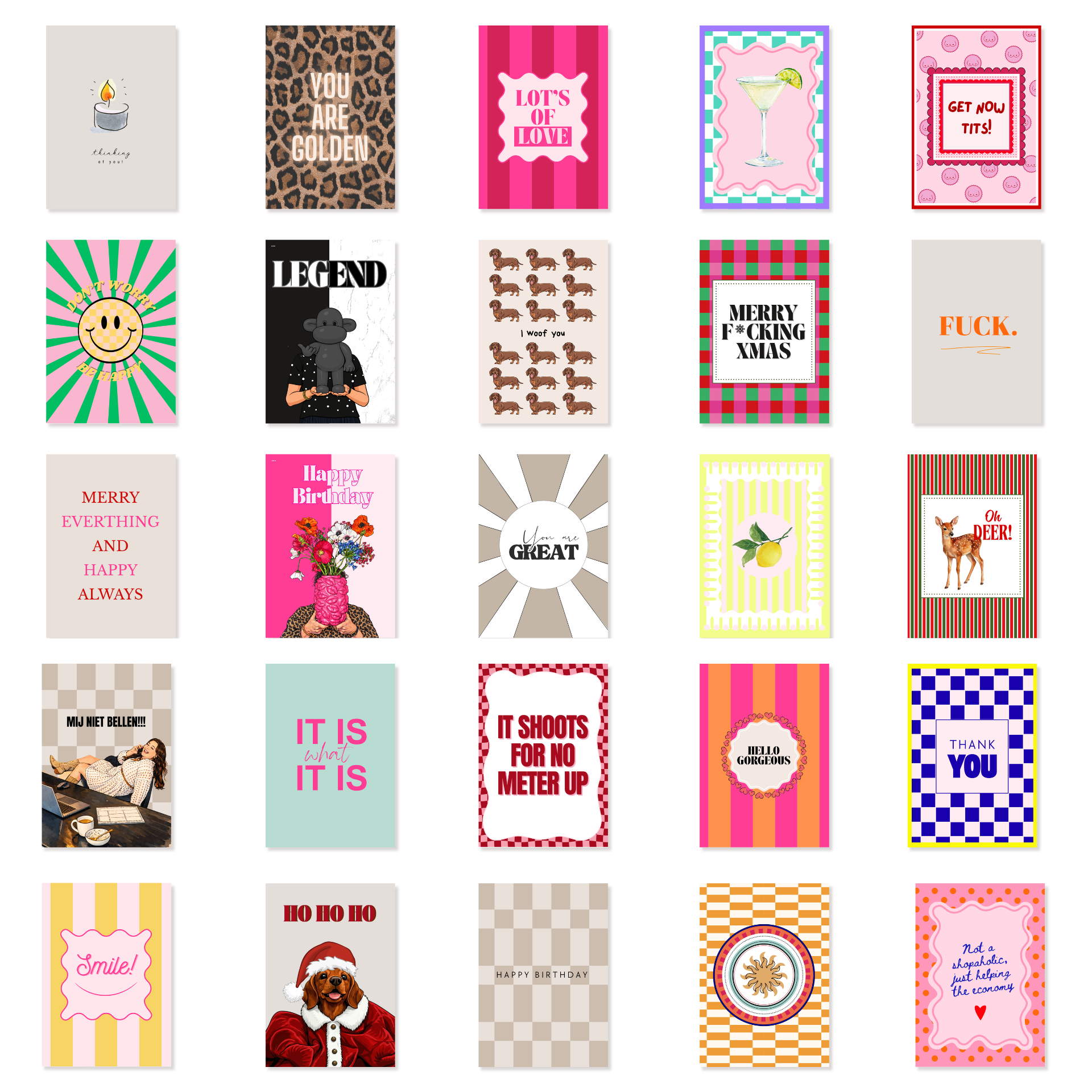 Postcard - Oh deer - Paper - Set of 5 - A6