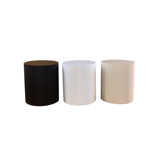 Side Table - Cylinder- MDF - Sand - 39x39x45cm