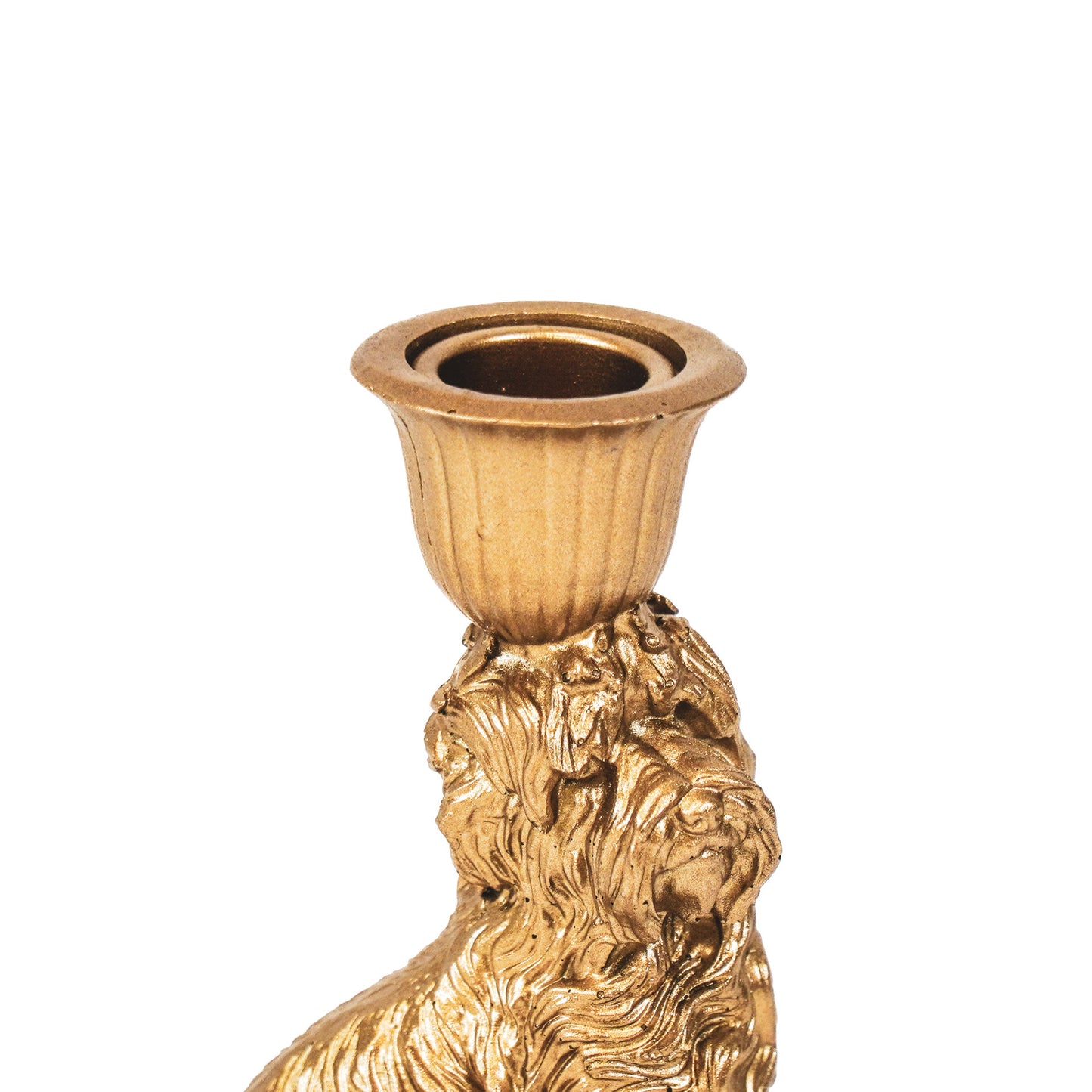 HV Labradoodle Candle Holder- Gold-4x9x13 cm
