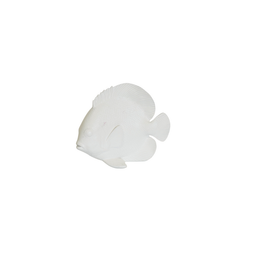 Ornament - Flat Fish - Polyresin- White - 19,5x10,5x16cm