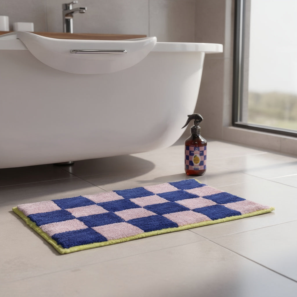 Bathmat - Blocks - Pink/ Blue/ Yellow - 80x50x1 cm