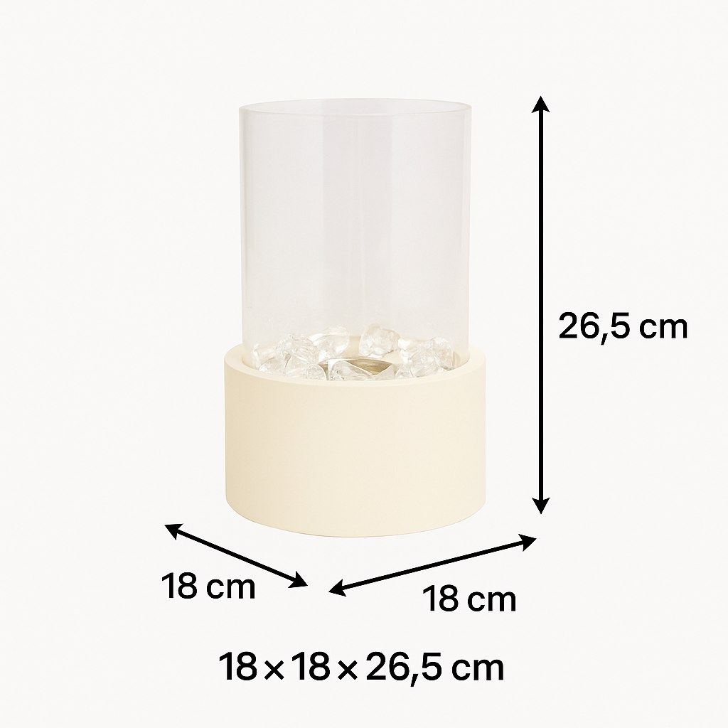 Table Fireplace - Round - Sand - 21x21x28cm