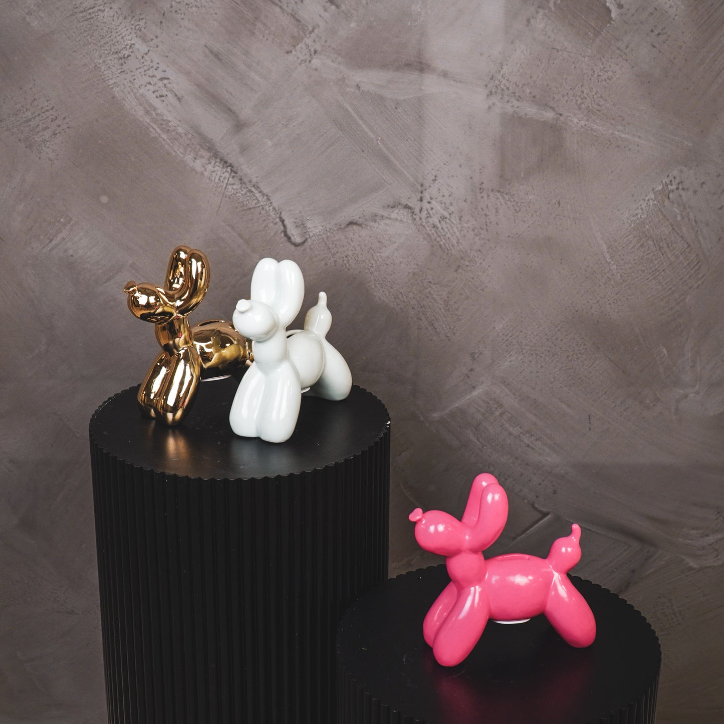 Ornament- Money Bank Balloon Dog- Neon Pink-17x7x17cm