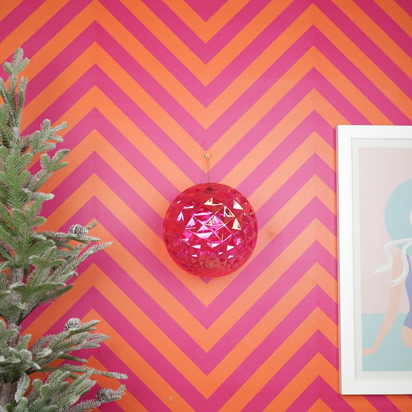 Christmas Hangers -  Bauble - Acrylic - Pink Iridescent - 20x20cm