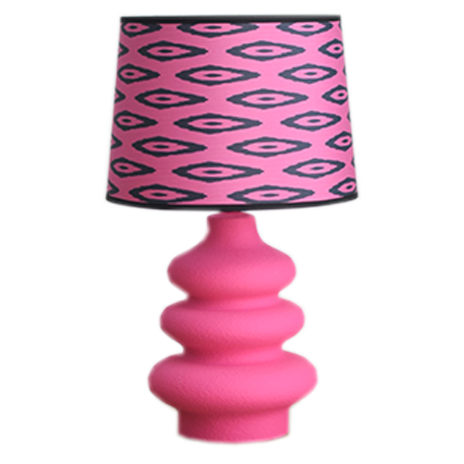 Table Lamp - Flow - Ceramics - Neon Pink - E27 - 20x20x27cm