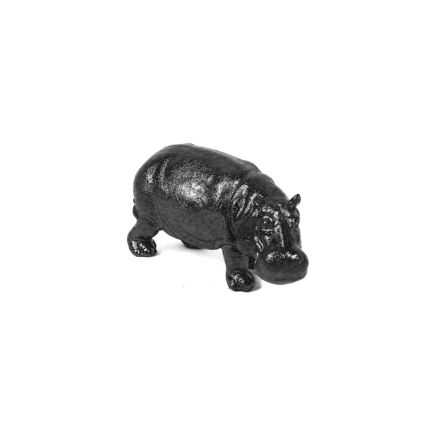 HV Hippo Figurine - Black - 14x6,5x7,5cm