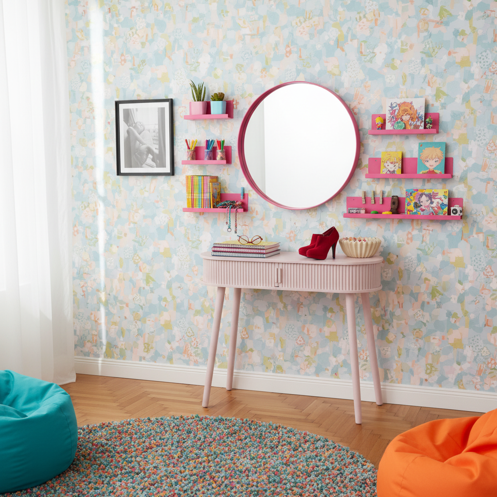 Wall shelfs - Metal - Pink - S3 - 8x8x40|50|60cm