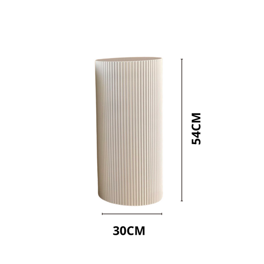 Side Table / Pillar- Cylinder - MDF - White - 30x30x54cm