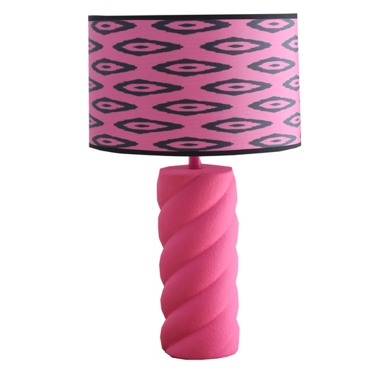 Table Lamp - Twisted Candy -Ceramics - Pink -E27- 12x12x28cm
