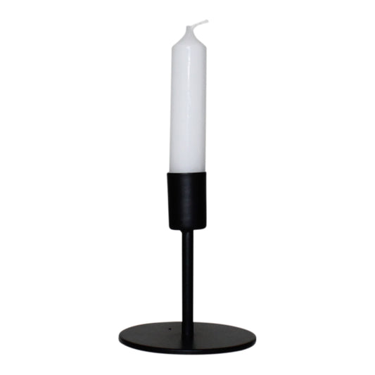 Candle holder - Basic - Metal - Black - 8x8x10cm