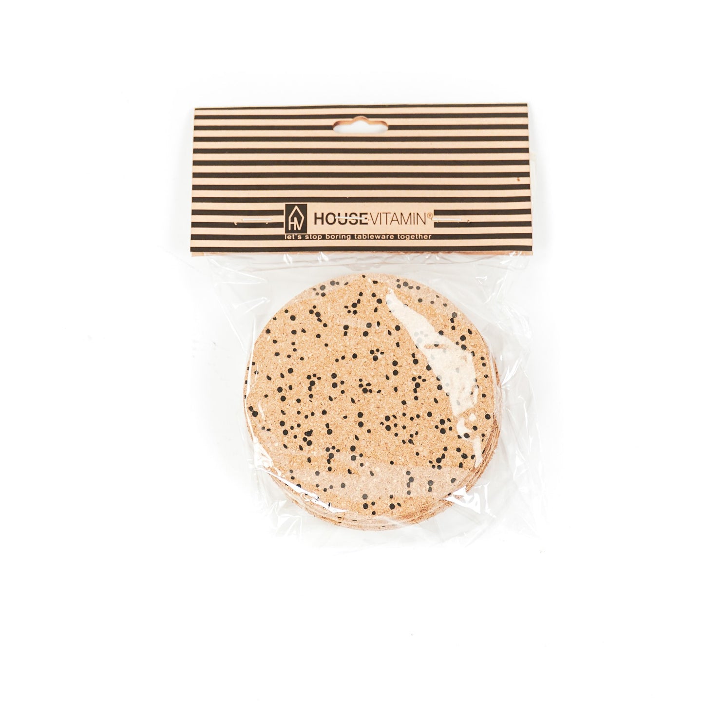 HV Cork Coaster Dots - Set of 6 - 10x10cm