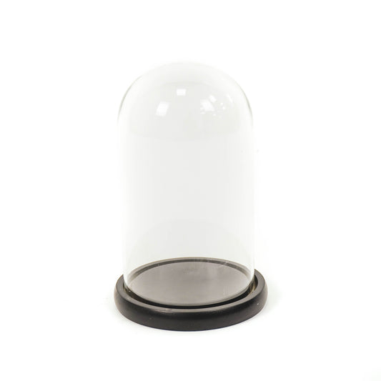 Bell Jar - Glass/Wood - Black - 14x14x22cm