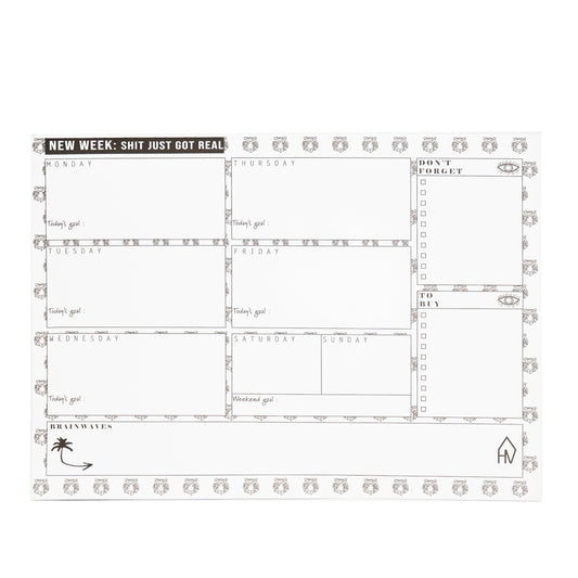 Housevitamin Weekly planner Tigers - Black/White -  A4