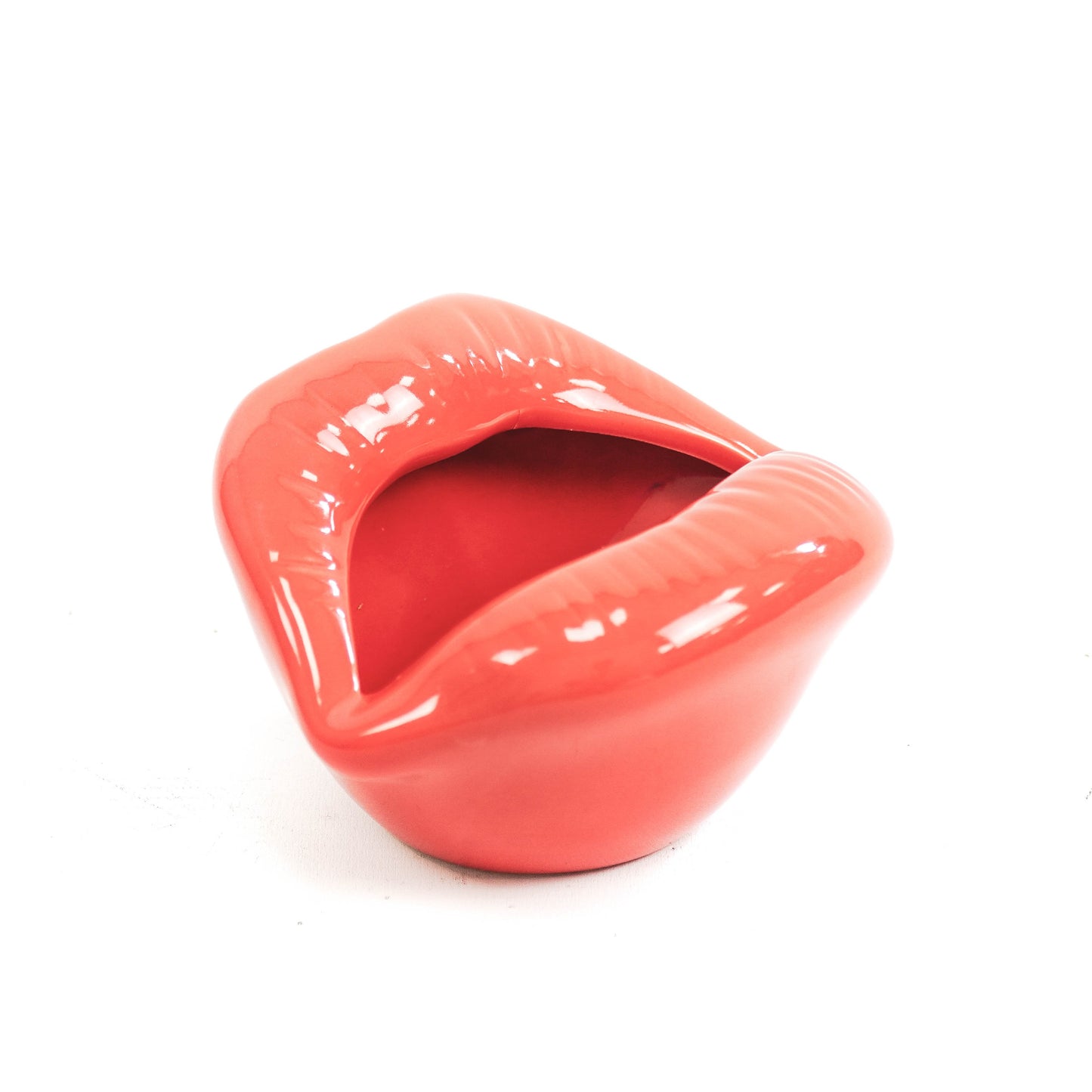 Pot - Ornament - Lip - Ceramics - Red  - 12,5x11x7,5cm