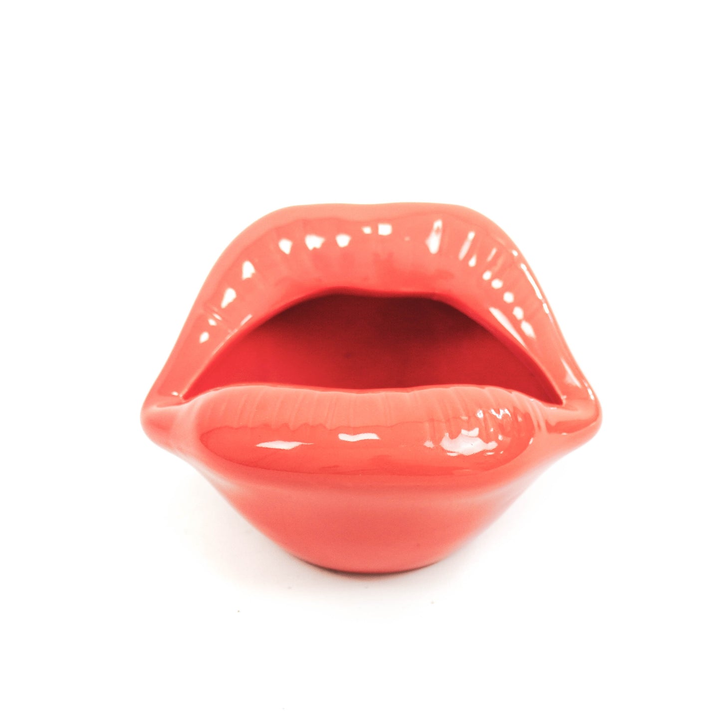 Pot - Ornament - Lip - Ceramics - Red  - 12,5x11x7,5cm