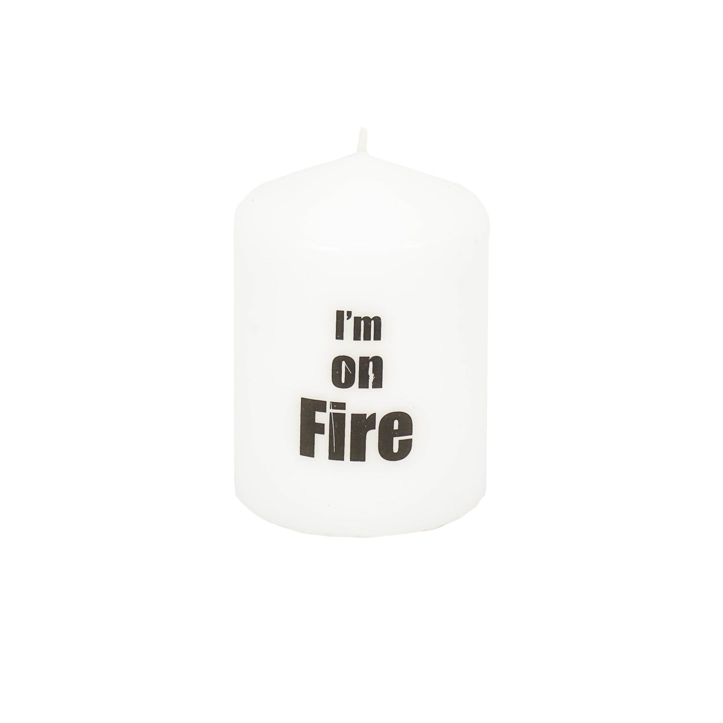 HV Candle White - I'm on Fire  - 7x7x10cm