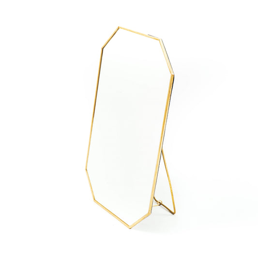 HV Octagular Mirror - Brass - 30x20x1cm