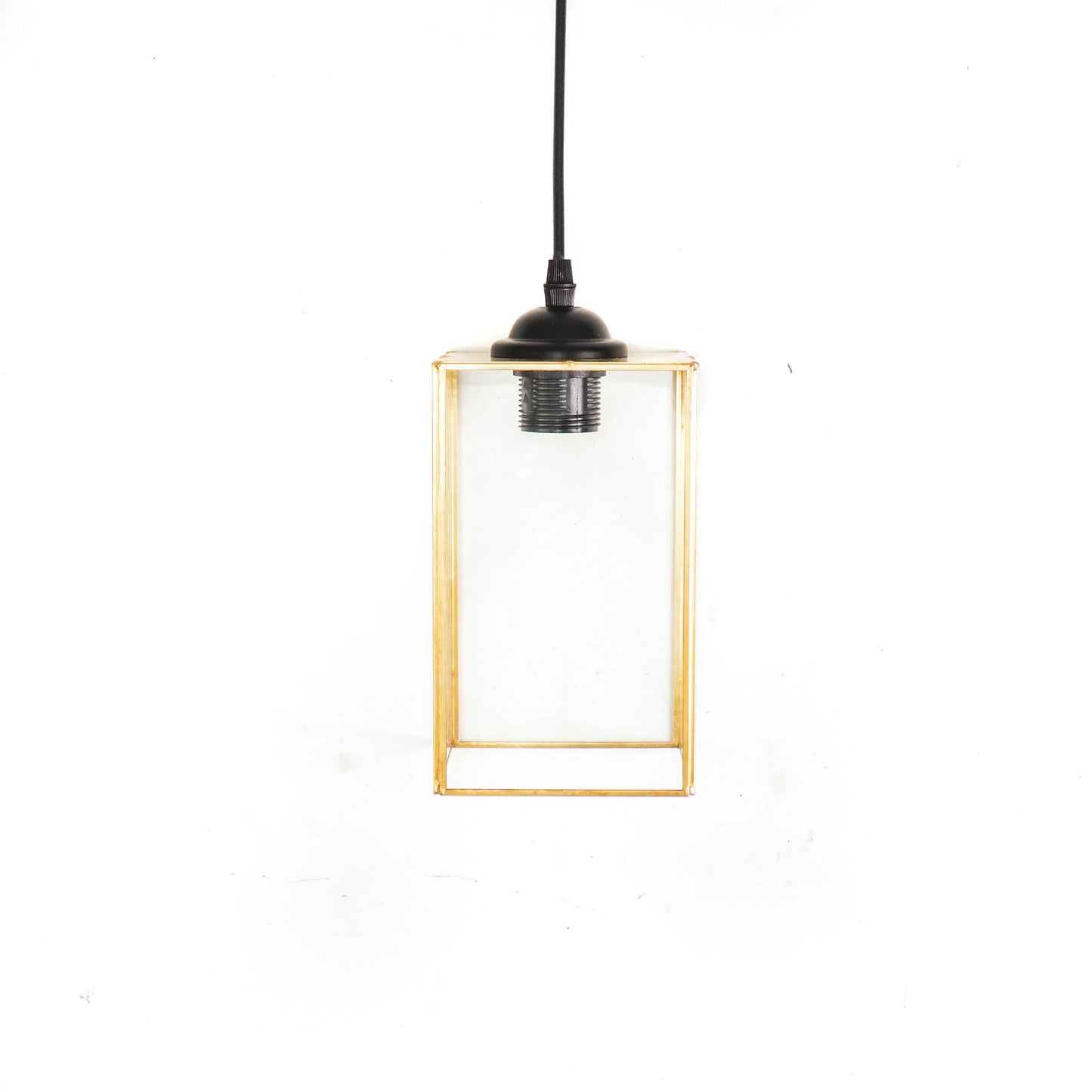 HV Lamp Metal/Glass - Gold - 12x12x20cm