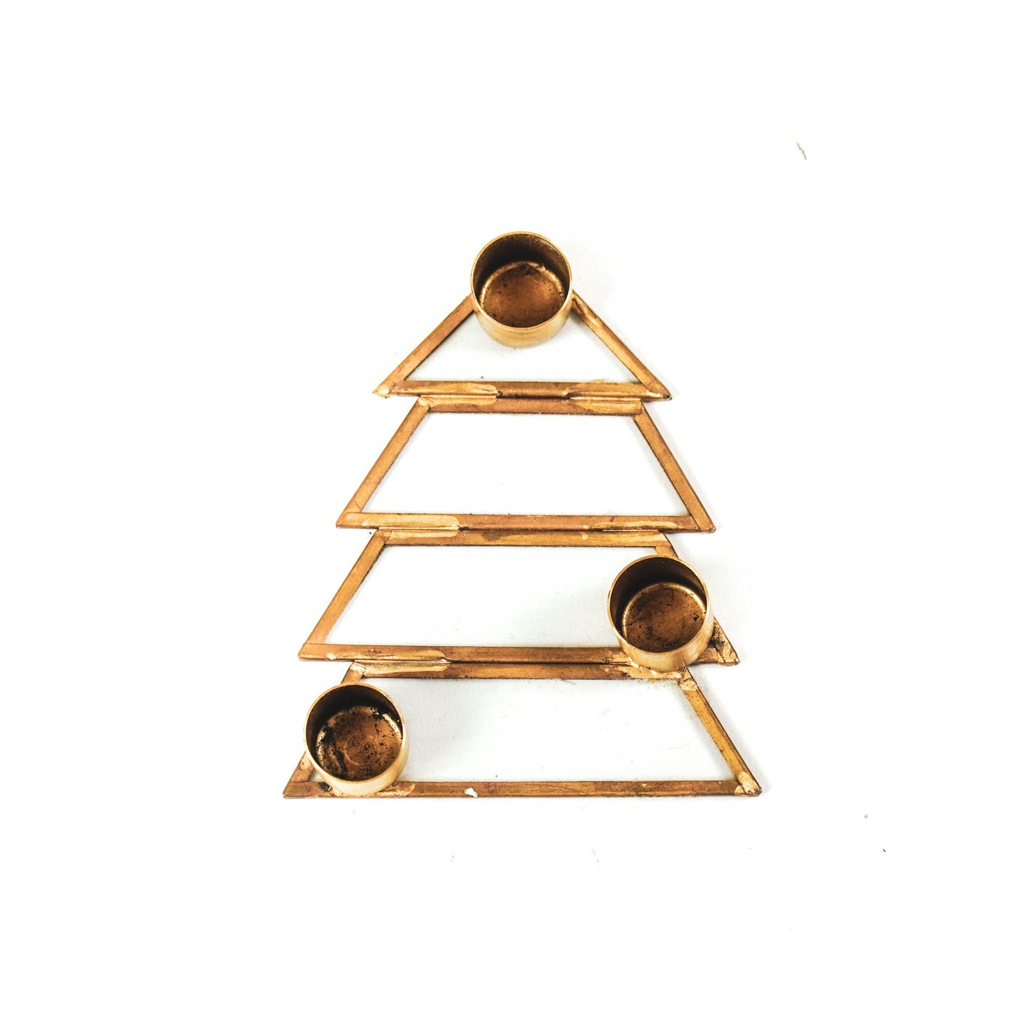 HV Xmas Tree Candleholder - Gold - 11x3x12cm