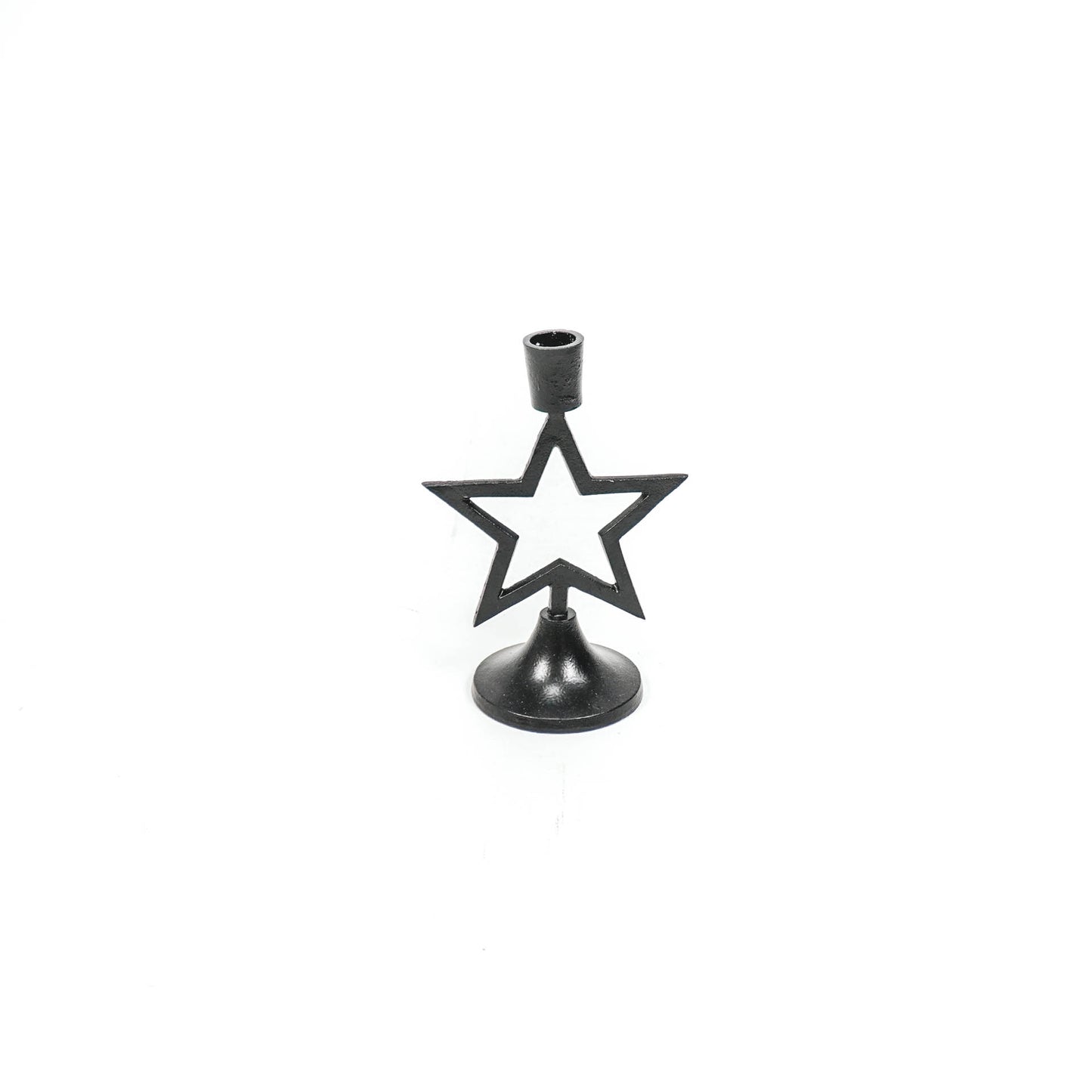 HV Candleholder Star - Black - 13x8x19cm