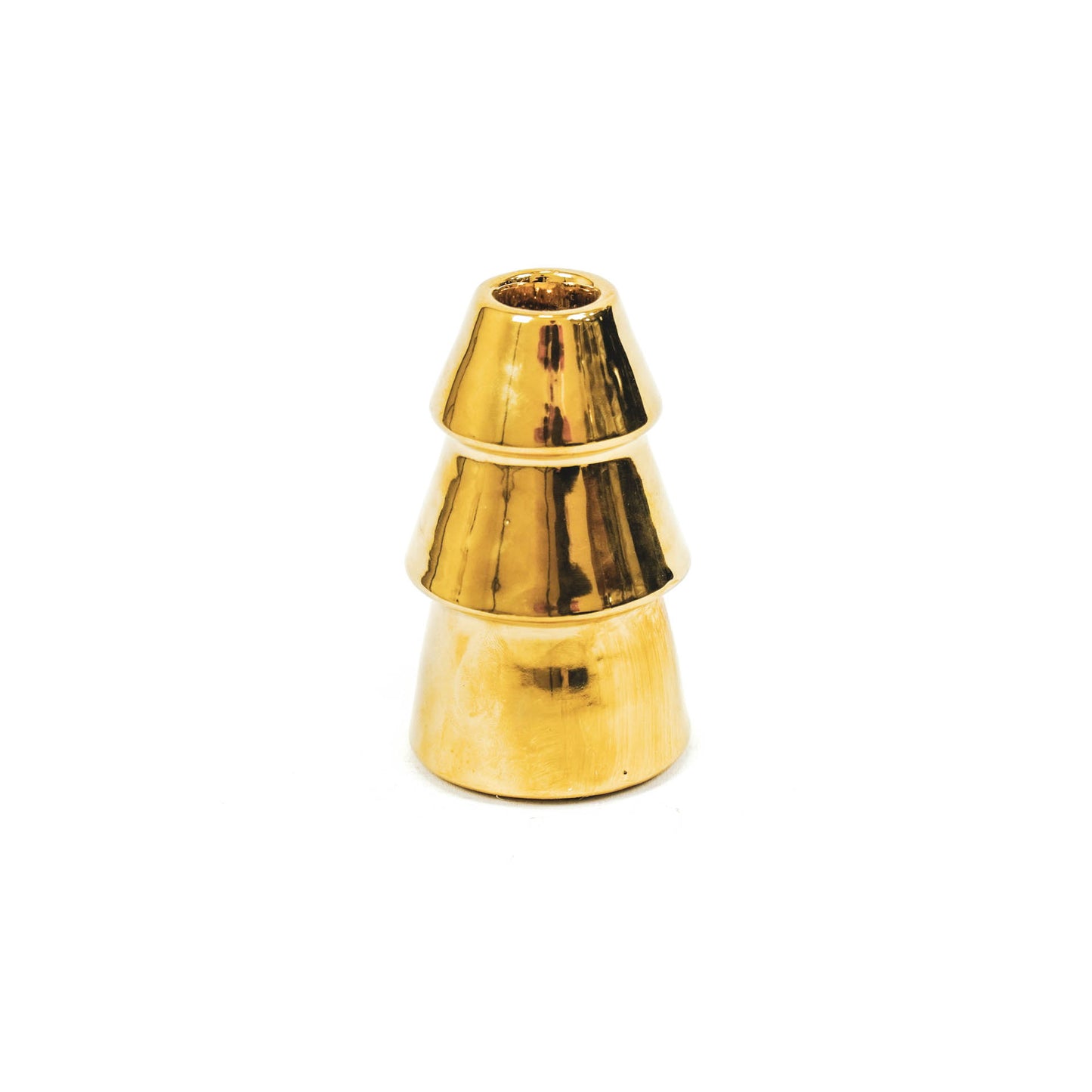 HV Golden Xmas Tree Candleholder - 7x12cm