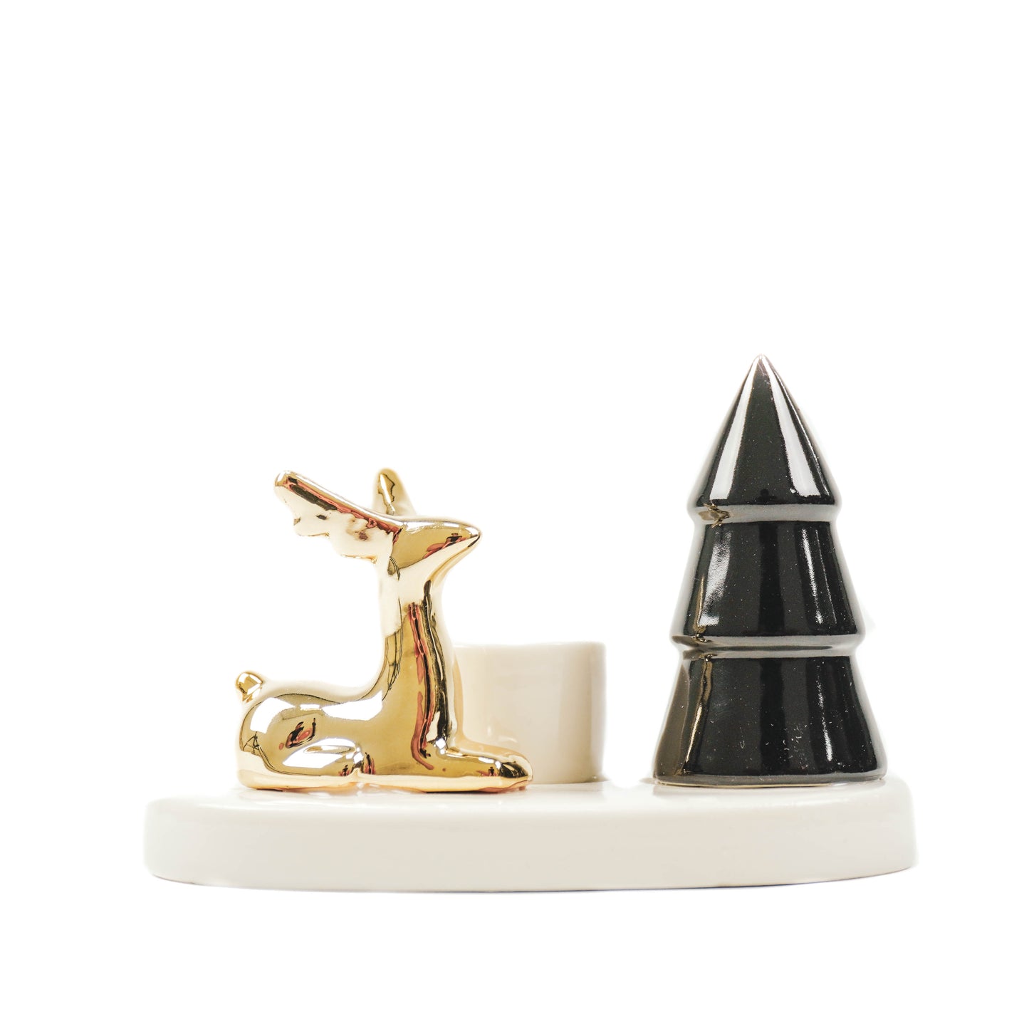 HV Candleholder Xmas tree/Reindeer - 12x7x8cm