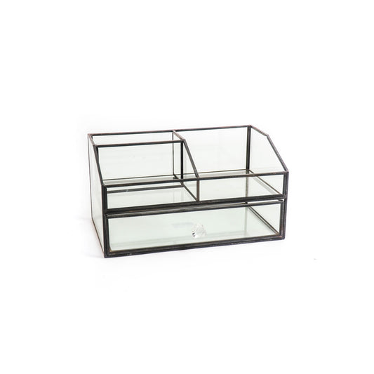 HV Organizer with Drawer Glass - Black - 23x14x13 cm