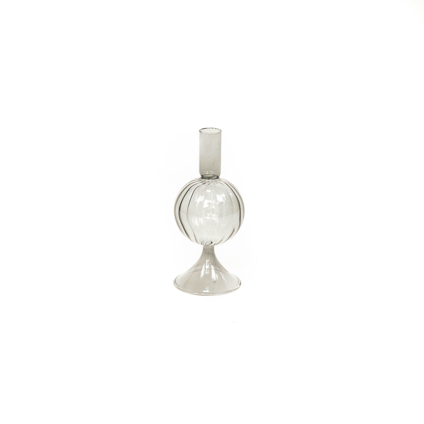 HV Bubble Candle holder Glass - Smokey - 8x8x18cm