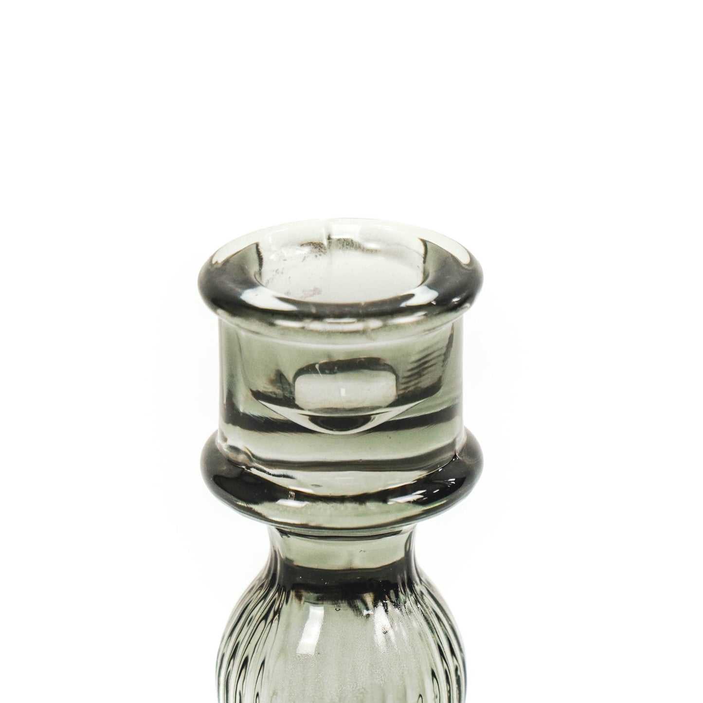 HV Glass Candleholder  - Smokey -  8x15,5cm