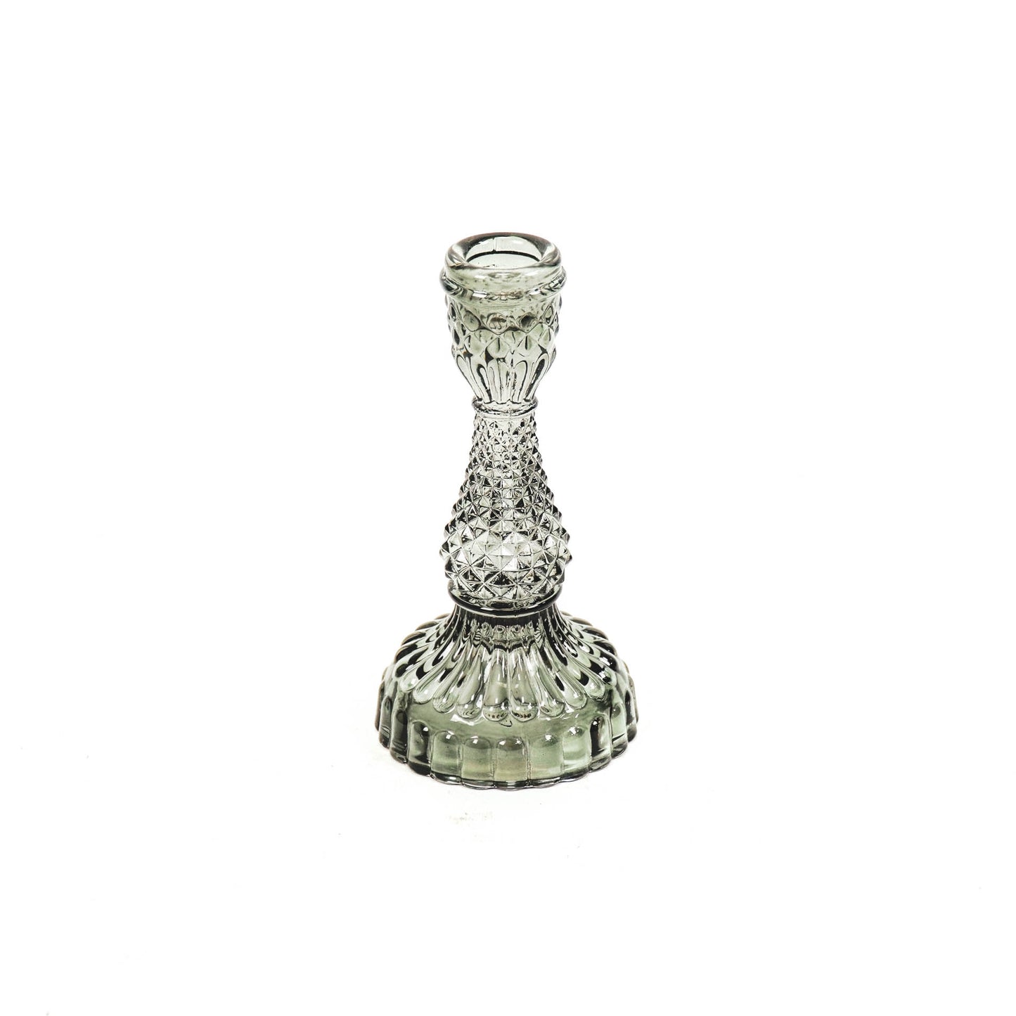 HV Glass Candleholder  - Smokey -  8,5x16cm