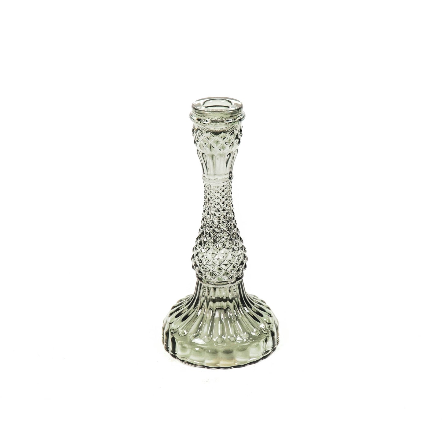 HV Glass Candleholder  - Smokey - 10x21cm