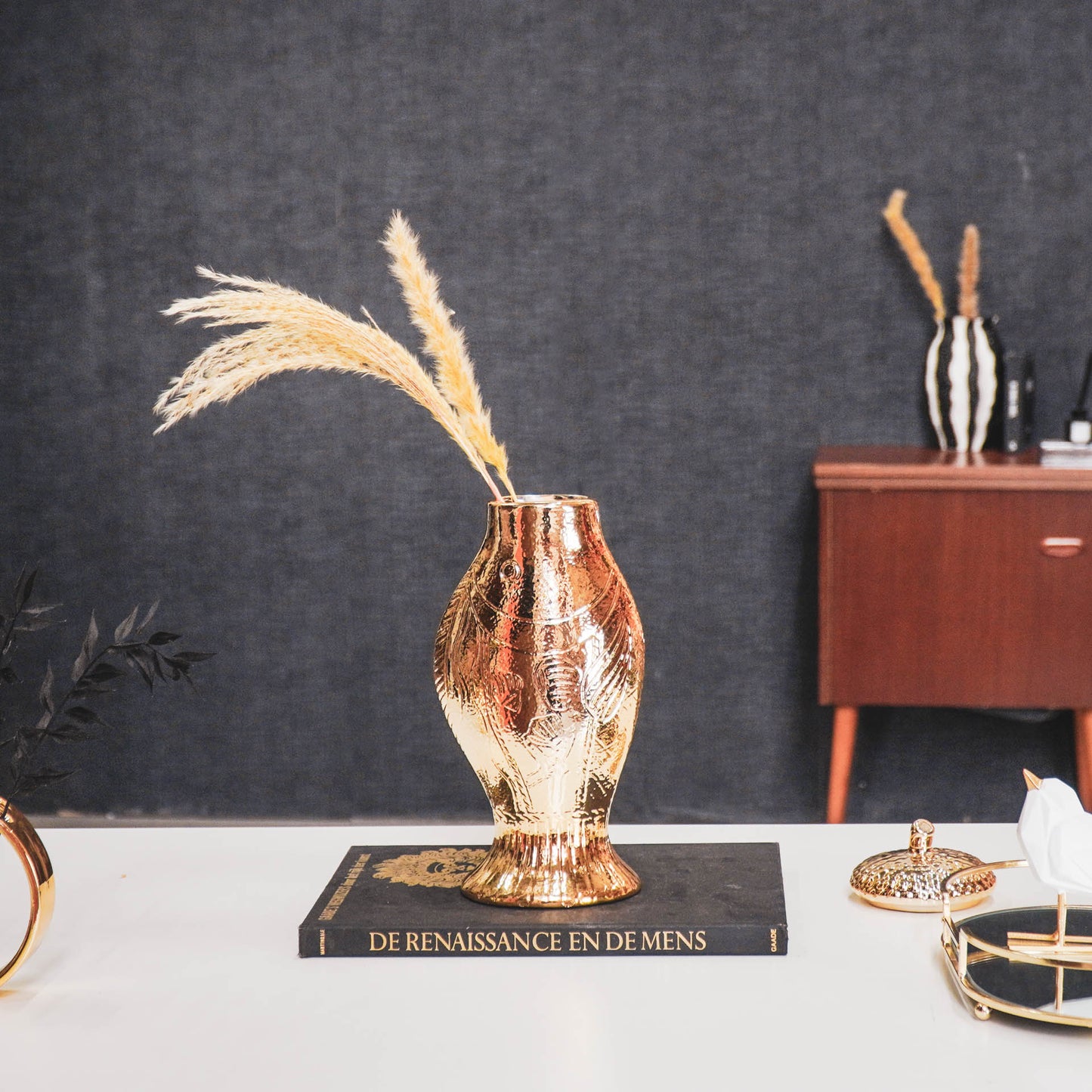 HV Golden Fish Vase - 13,5x10x25cm