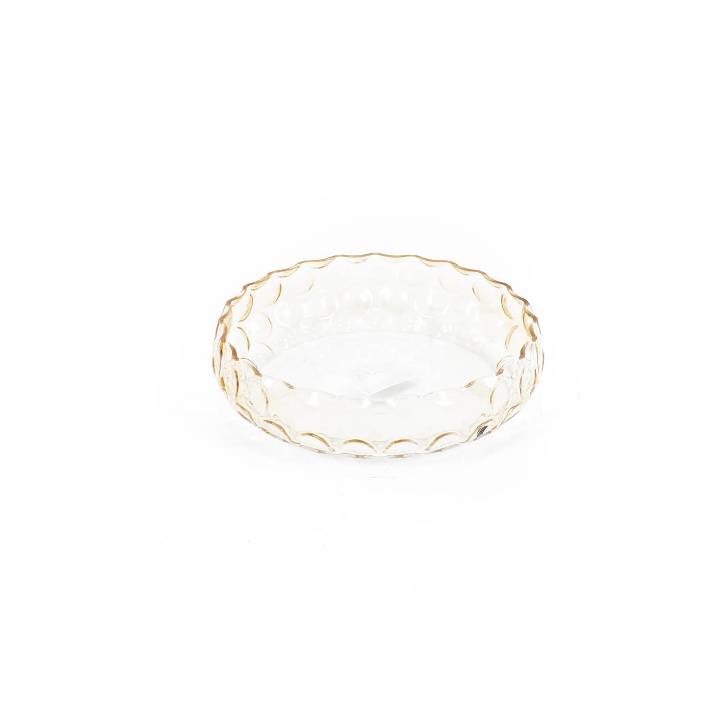 HV Dented Glass Bowl - Amber - 26x7cm