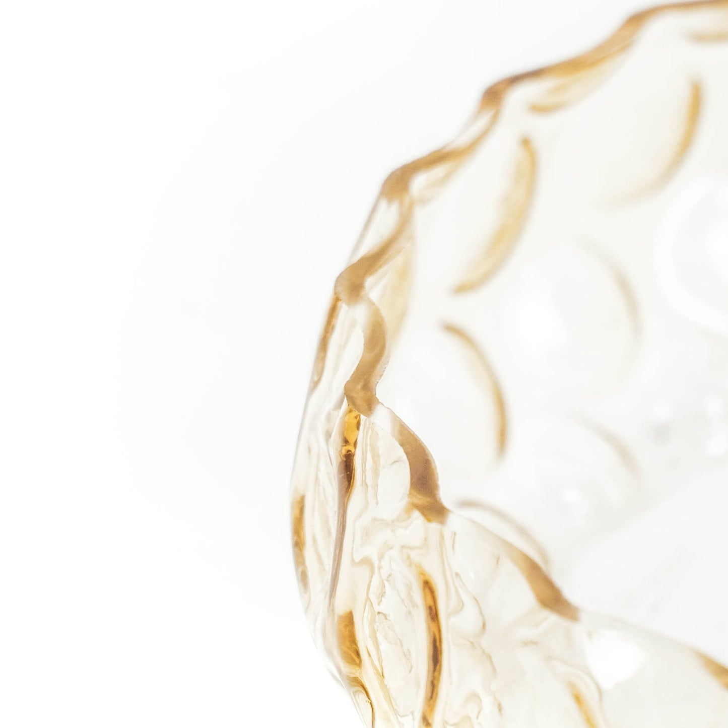 HV Dented Glass Bowl - Amber - 26x7cm