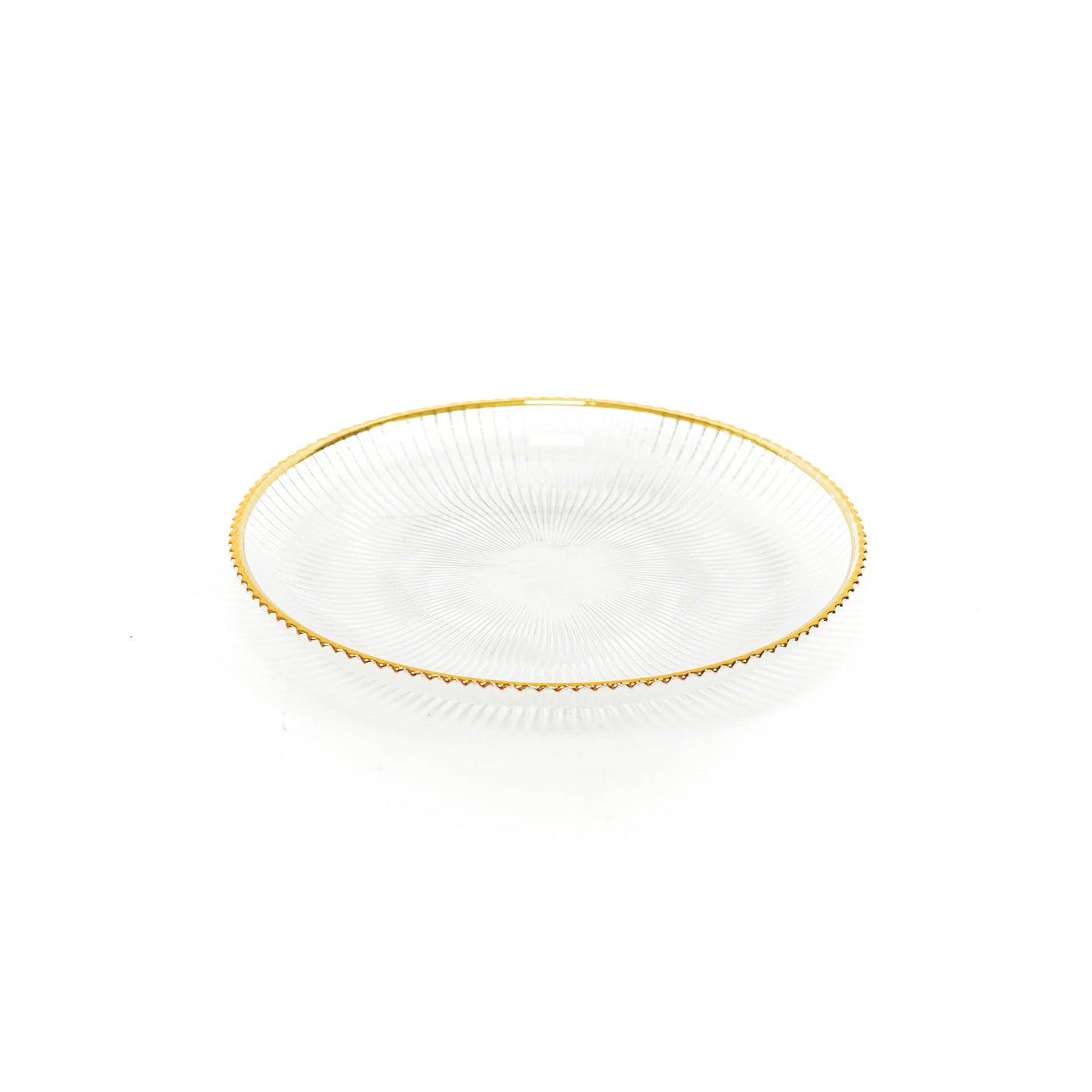 HV Dinnerplate of glass with golden rim - 20.5x2.5cm
