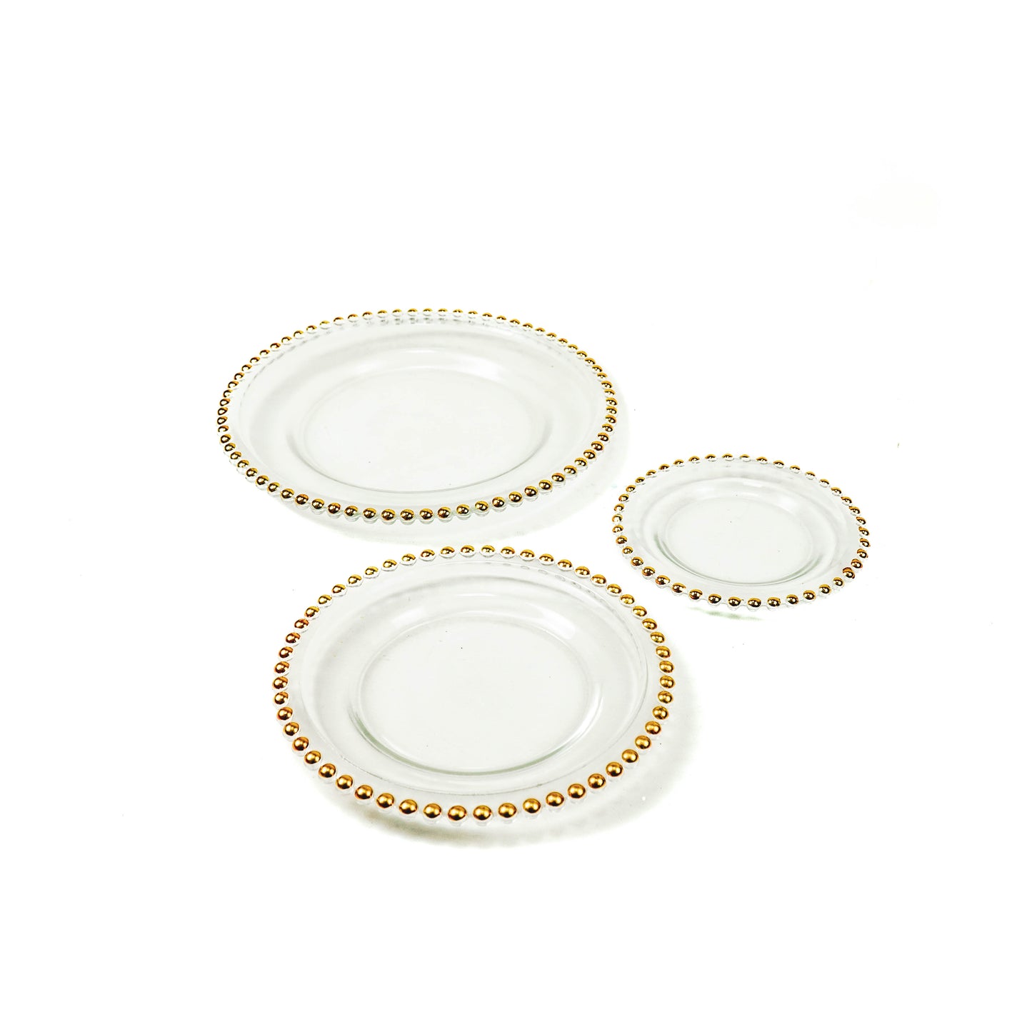 HV Dinnerplate of glass with golden rim -  21.5x2 cm