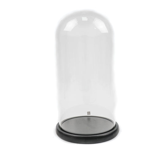 Bell Jar - Glass/Wood - Black - - 17x17x32cm