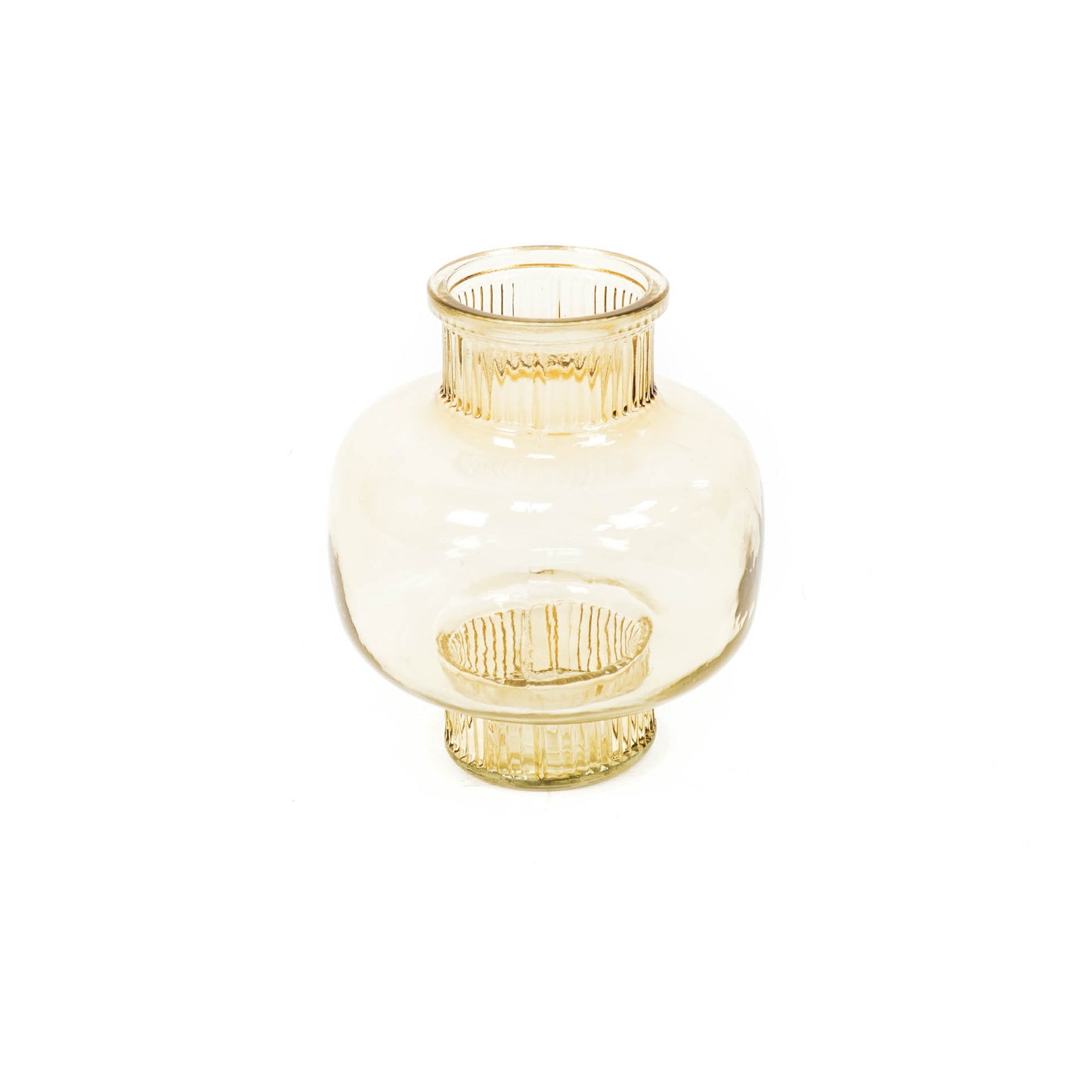 HV Glass Shaped Vase - Amber - 7x20cm
