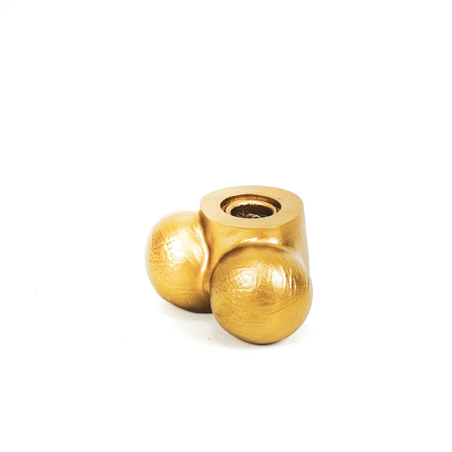 Candle holder - Scrotum - Polyresin - Gold - 7,5x5,5x4cm