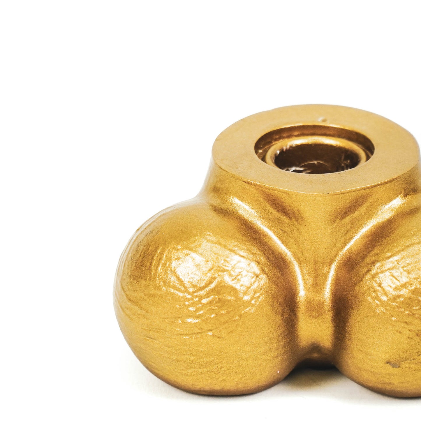 Candle holder - Scrotum - Polyresin - Gold - 7,5x5,5x4cm