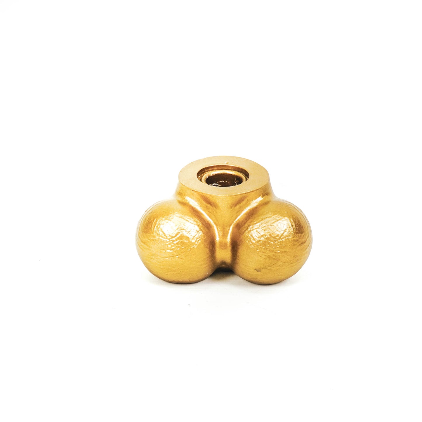 Candle holder - Scrotum - Polyresin - Gold - 7,5x5,5x4cm