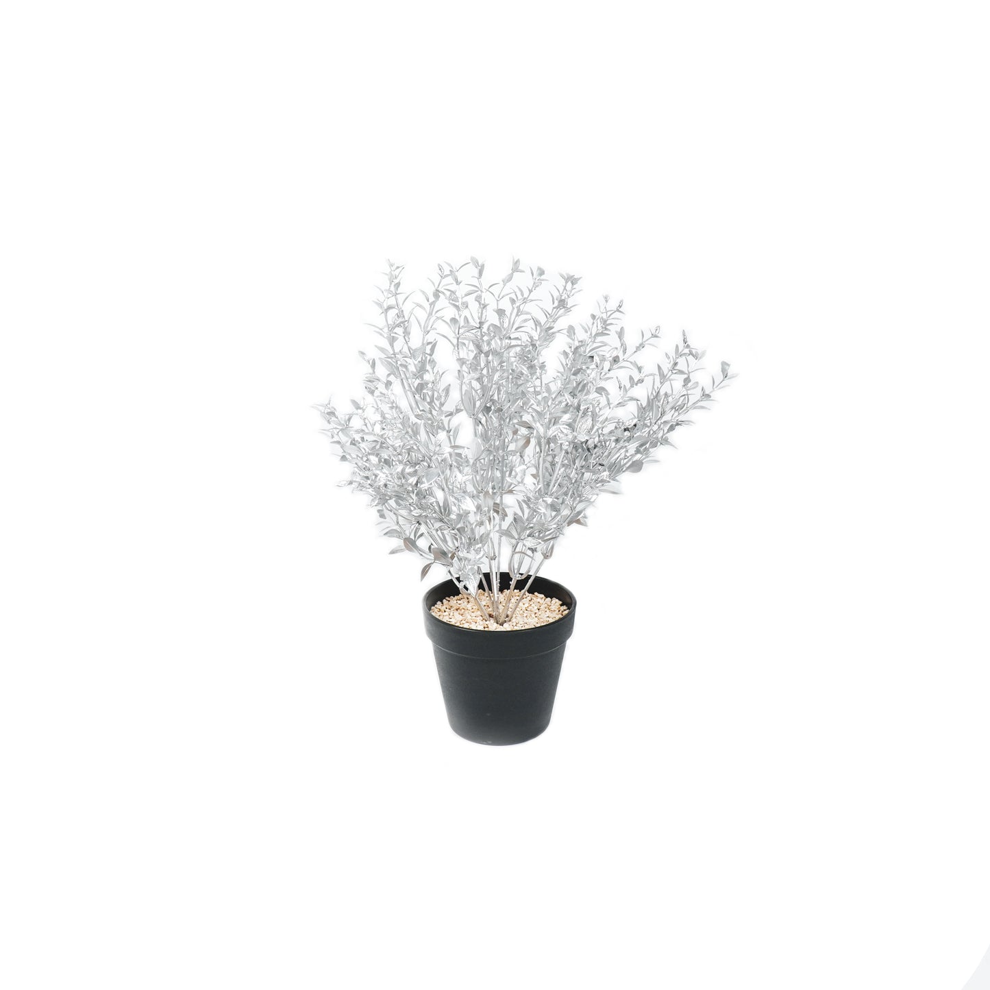 HV Plant with black pot Polysterene - Silver - 15x30x45cm