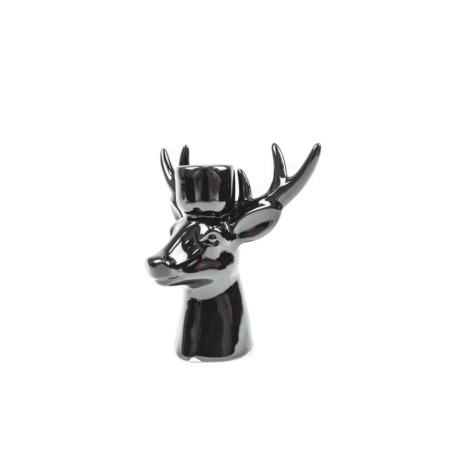 HV Reindeer Candleholder - Black -16x9x16,5cm