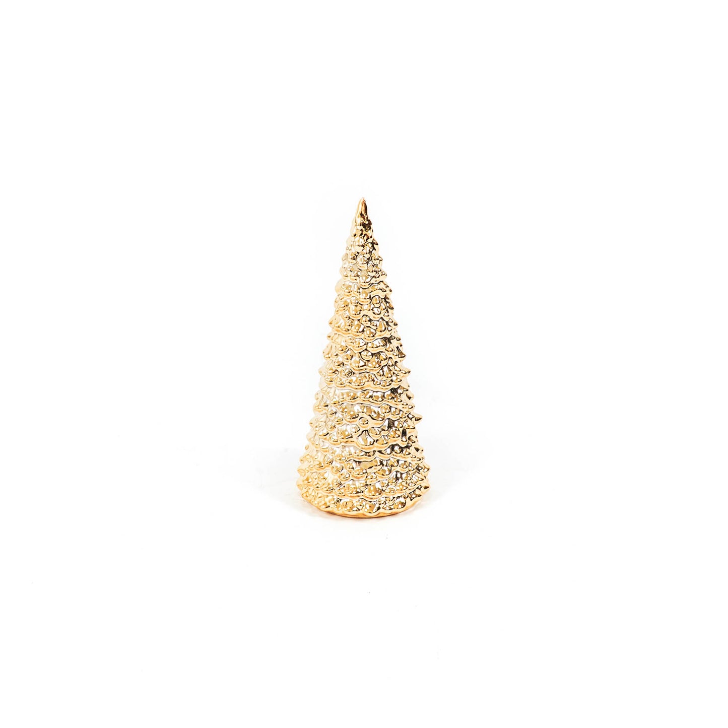 HV Golden Xmas Tree Figurine L - 8x8x20 cm - Ceramics