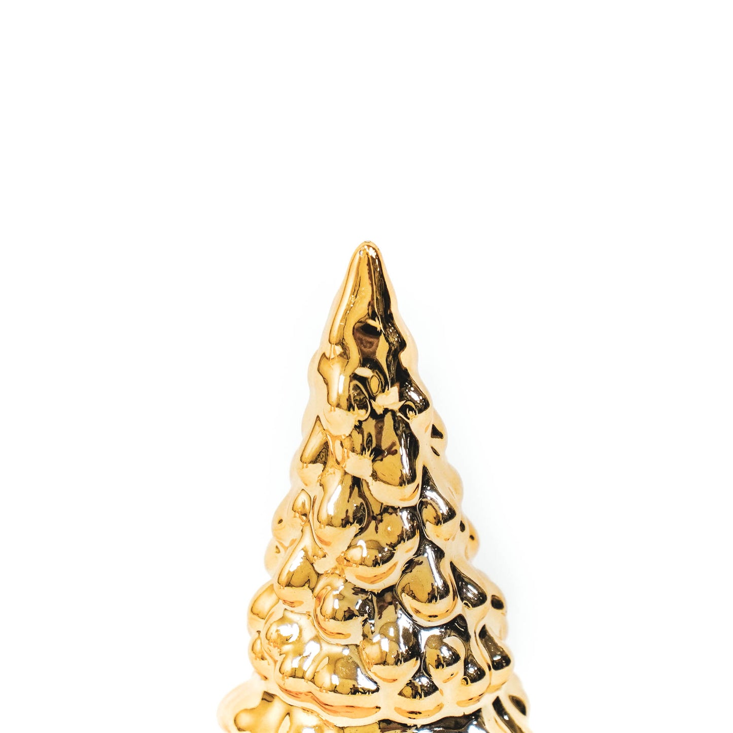 HV Golden Xmas Tree Figurine M - 7x7x16 cm - Ceramics